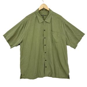 TOMMY BAHAMA Shirt Short Sleeve Silk Button Down Green